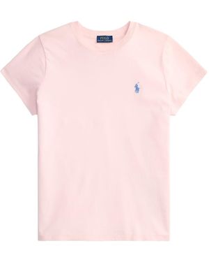 Polo Ralph Lauren Crew Neck Embroidered Logo T-Shirt - Pink