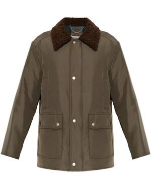 Maison Margiela Padded Jacket With Shearling Collar - Green