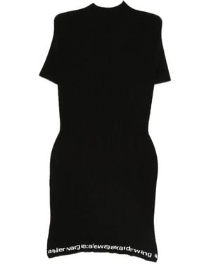 Alexander Wang Alexanderwang. T Alexander Wang Ribbed Short-Sleeve Dress - Black