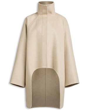Alaïa Asymmetrical Cashmere Coat - Natural
