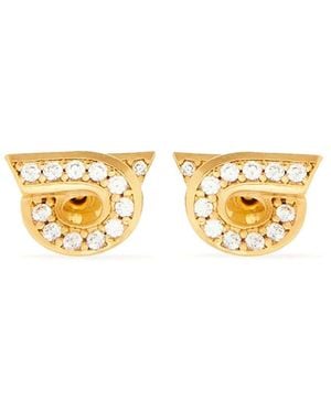 Ferragamo Gancini Earrings With Rhinestones (S) - Metallic