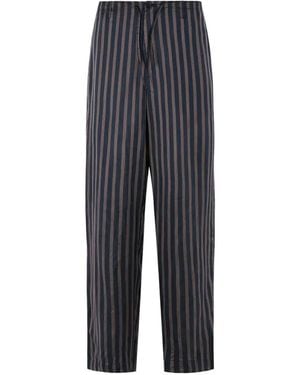 Dries Van Noten Penny Striped Cupro Trousers - Blue