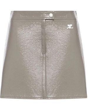 Courreges Miniskirt With Logo - Grey