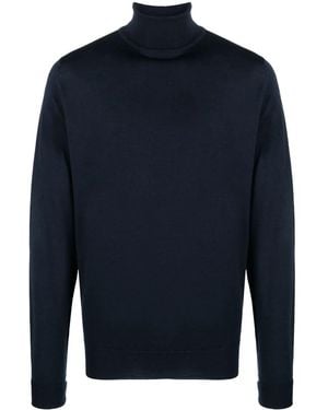 John Smedley Richards Extra Fine Merino Wool Turtleneck - Blue