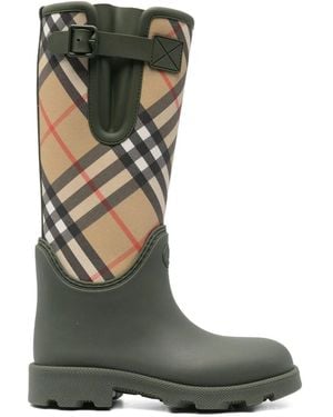 Burberry Rubber Marsh Stamp High Boots - Green