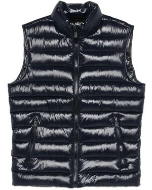 Save The Duck Padded Gil Vest With Lacquered Finish - Blue
