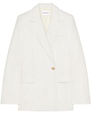 Givenchy Double-Breasted Wool And Mohair Cocoon Jacket - White
