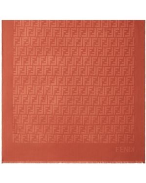 Fendi Silk Stole Ff Rust Color - Red