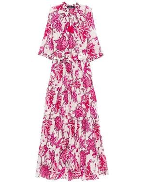 Samantha Sung Eva Floral-print Tiered Dress - Pink