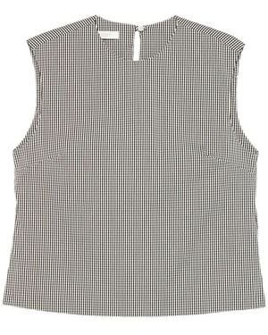 Incotex Edith Gingham-Pattern Sleeveless Top - Gray