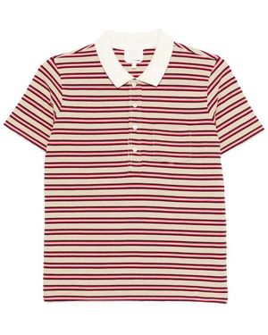 A.P.C. Raye Striped Cotton Polo Shirt - Red