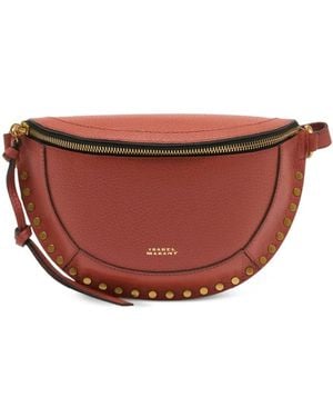 Isabel Marant Skano Hammered Leather Belt Bag With Studs - Pink