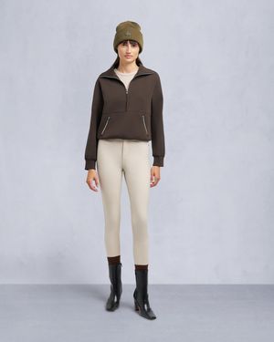 Moose Knuckles Mix Media Quarter Zip Sweater - White