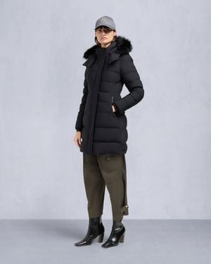 Moose Knuckles Nyluxe Watershed Shearling Trim Parka - Blue