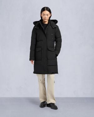 Moose Knuckles Onyx Shearling Trim Causapscal Parka - Black