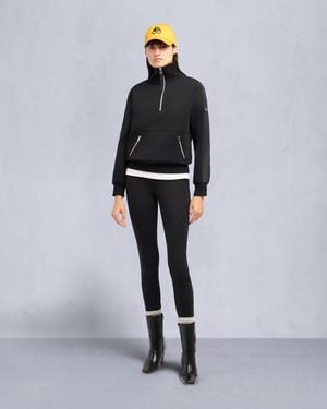 Moose Knuckles Mix Media Quarter Zip Sweater - Black