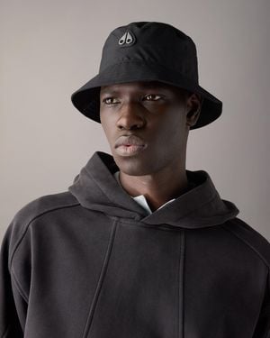 Moose Knuckles Logo Icon Bucket Rain Hat - Black