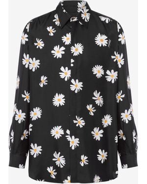 Moschino Twill Shirt Allover Daisy - Black