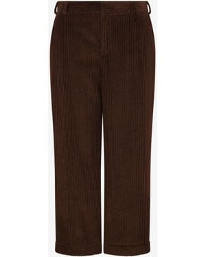 Moschino Corduroy Crop Trousers - Brown