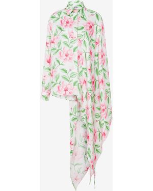 Moschino Printed Silk Twill Shirt - White
