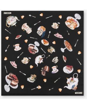 Moschino Printed Silk Scarf - Black