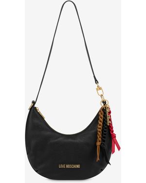 Love Moschino Hobo Bag With Charm - Black