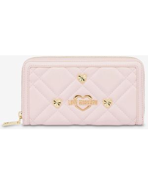 Love Moschino Portafoglio Zip Around Sweet Studs - Rosa