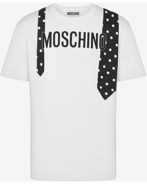 Moschino Tie Print Jersey T-Shirt - White