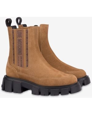 Love Moschino Suede Ankle Boots - White