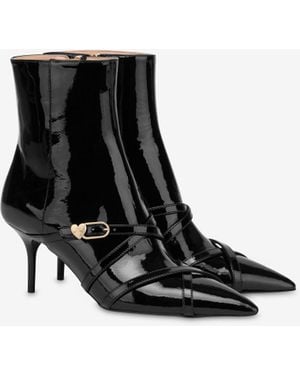 Love Moschino Patent Leather Ankle Boots - Black