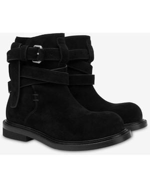 Moschino Suede Ankle Boots - Black
