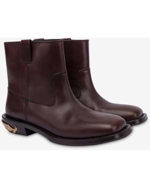Moschino Calfskin Ankle Boots - Brown