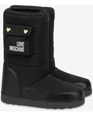 Love Moschino Quilted Fabric Snow Boots - Black