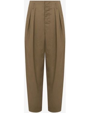 Moschino Cotton Diagonal Trousers - Natural