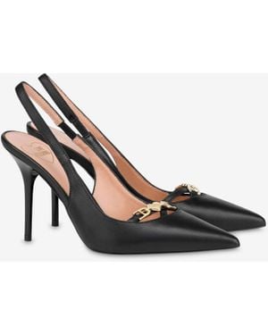 Love Moschino Calf Leather Slingback - White