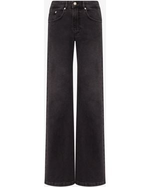Moschino Cotton Denim Flare Pants - Black
