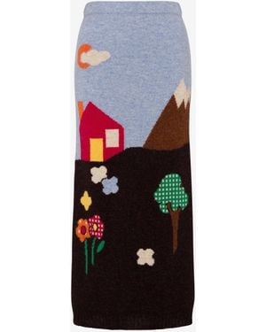 Moschino Shetland Wool Skirt Archive - White