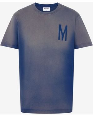 Moschino Printed Organic Cotton Jersey T-Shirt - Blue