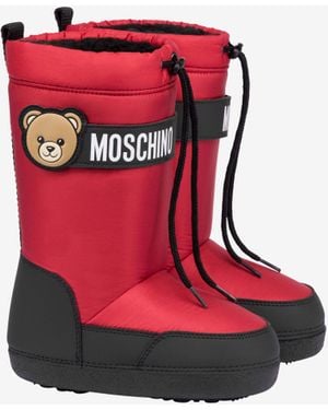Moschino Teddy Bear Nylon Snow Boots - Red