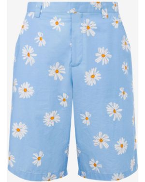 Moschino Satin Bermuda Allover Daisy - Blue