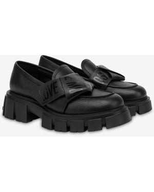 Love Moschino Calfskin Moccasins - Black