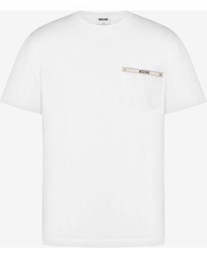 Moschino Embroidered Organic Cotton Jersey T-Shirt - White