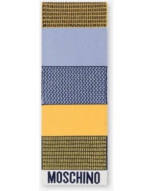 Moschino Embroidered Patchowrk Scarf - White