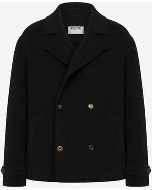 Moschino Wool Cloth Jacket Laurel Crown - Black