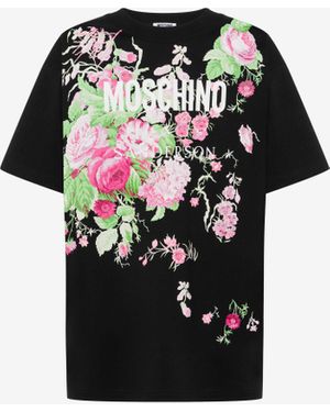 Moschino Printed Heavy Cotton T-Shirt - Black