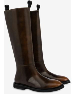 Moschino Abrasivato Calfskin Shaded Boots - Nero