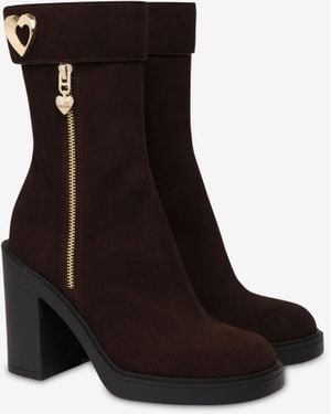 Love Moschino Suede Ankle Boots - Black