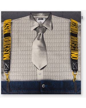 Moschino Printed Silk Twill Scarf - White