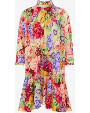 Moschino Printed Cotton Poplin Dress - White