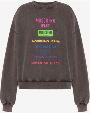 Moschino Printed Cotton Sweatshirt - Grey